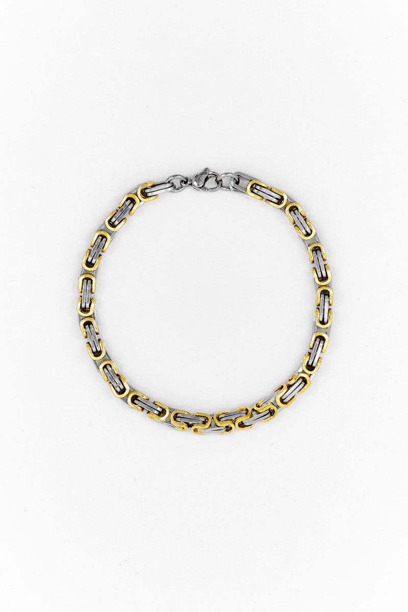 Steeltime Men Stainless Steel Plated Byzantine Bracelet, Multicolor - Image 3